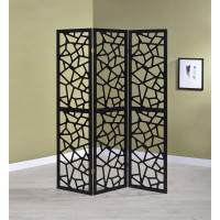 Coaster Furniture 900092 3-panel Open Mosaic Pattern Room Divider Black